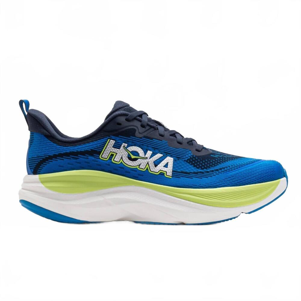 NEW HOKA men's skyflow shoes in varsity navy/electric cobalt